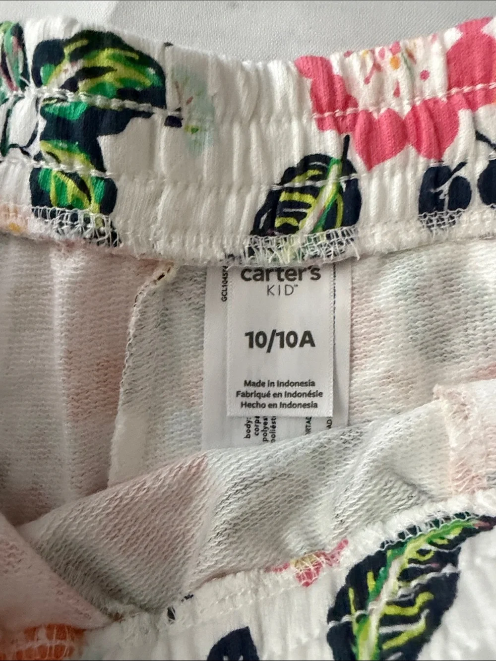 Carter's White Floral Drawstring Kids Shorts